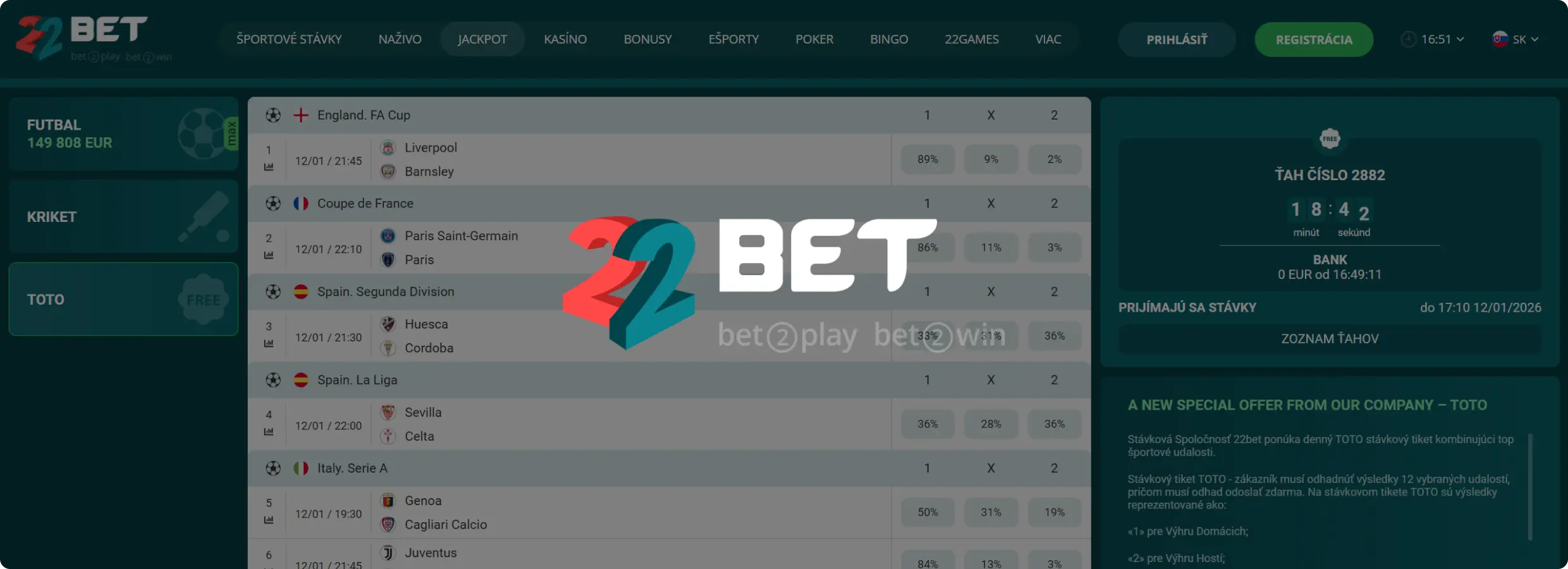 22Bet Stávky Online